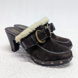COACH | Shearling Sondra Clogs sz 6
